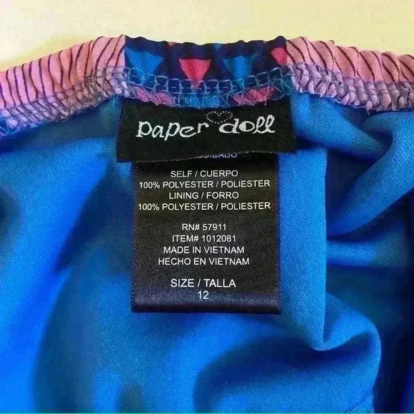 Paper Doll Maxi Sundress Size 12 Aztec Print Elastic Waist Casual Vacation Beach - Picture 7 of 8